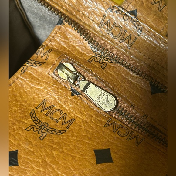 MCM Cognac Monogram Visetos Leather Tote - Picture 11 of 16